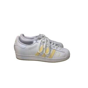 Size 9.5 Adidas Originals Womens White Yellow Superstar Sneakers GY2073